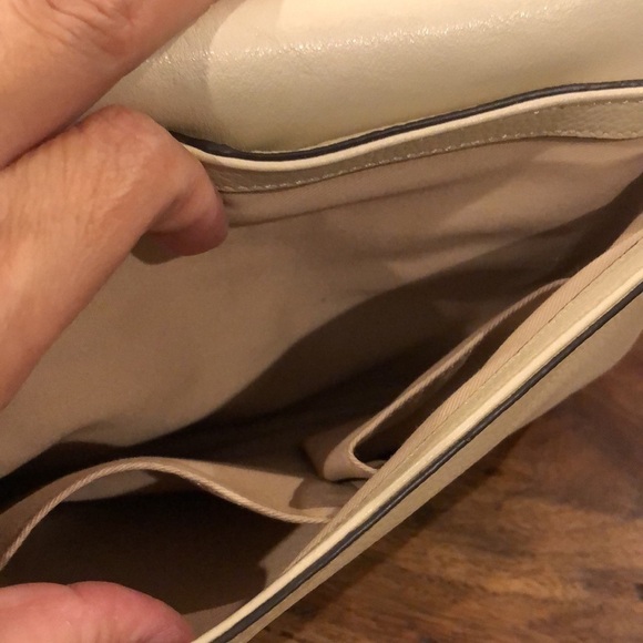 Banana Republic Cream Leather Clutch Crossbody - Picture 7 of 11